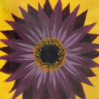 Acrylic Painting of a Purple Flower