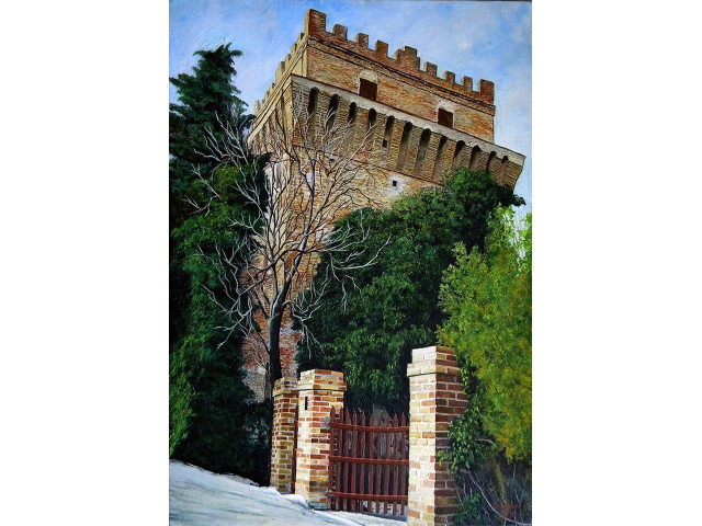 Italy Rocca di Montemarciano - Oil on Canvas - 12x16 - $280